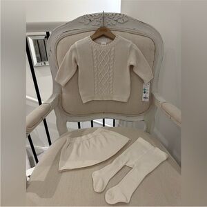 Carter's Cream Knit Sweater Dress Set